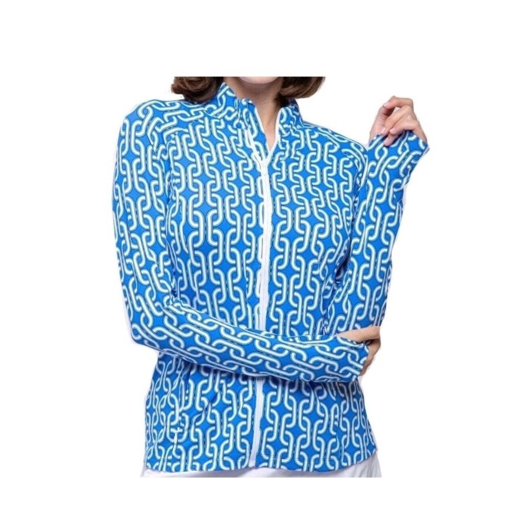 Ibkul Andrea Full Zip Golf Jacket XL Royal Blue white Long Sleeve SPANISH BAY - Picture 14 of 14